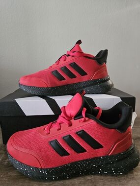 EUC Adidas Kids' Red Athletic Sneakers with Black Accents Size 4.5Y
